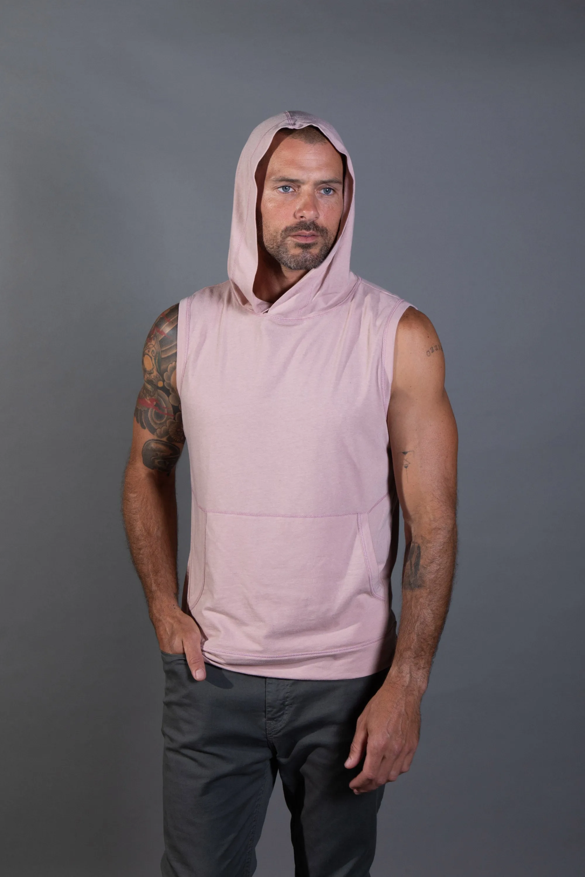 Men's Sleeveless Tri-Blend Hoodie