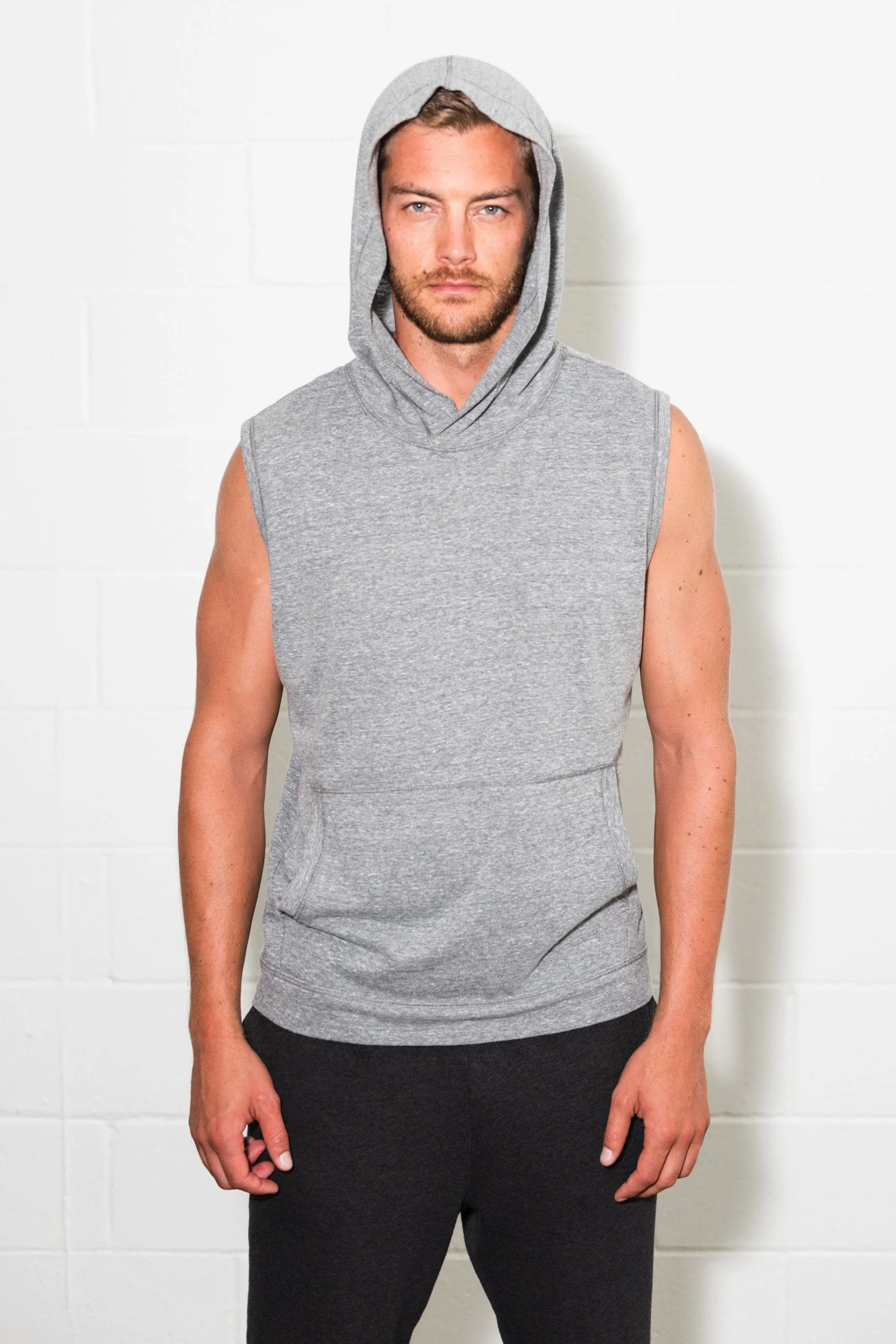 Men's Sleeveless Tri-Blend Hoodie