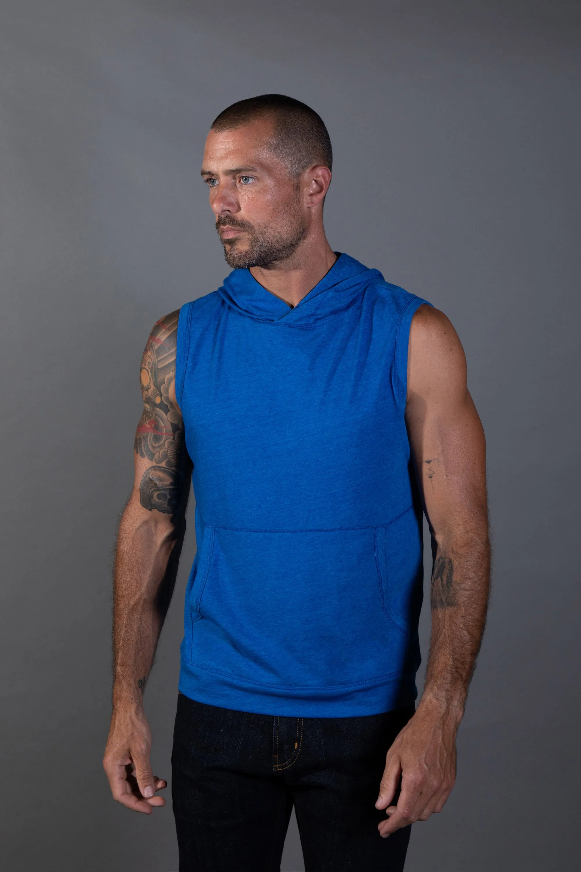 Men's Sleeveless Tri-Blend Hoodie