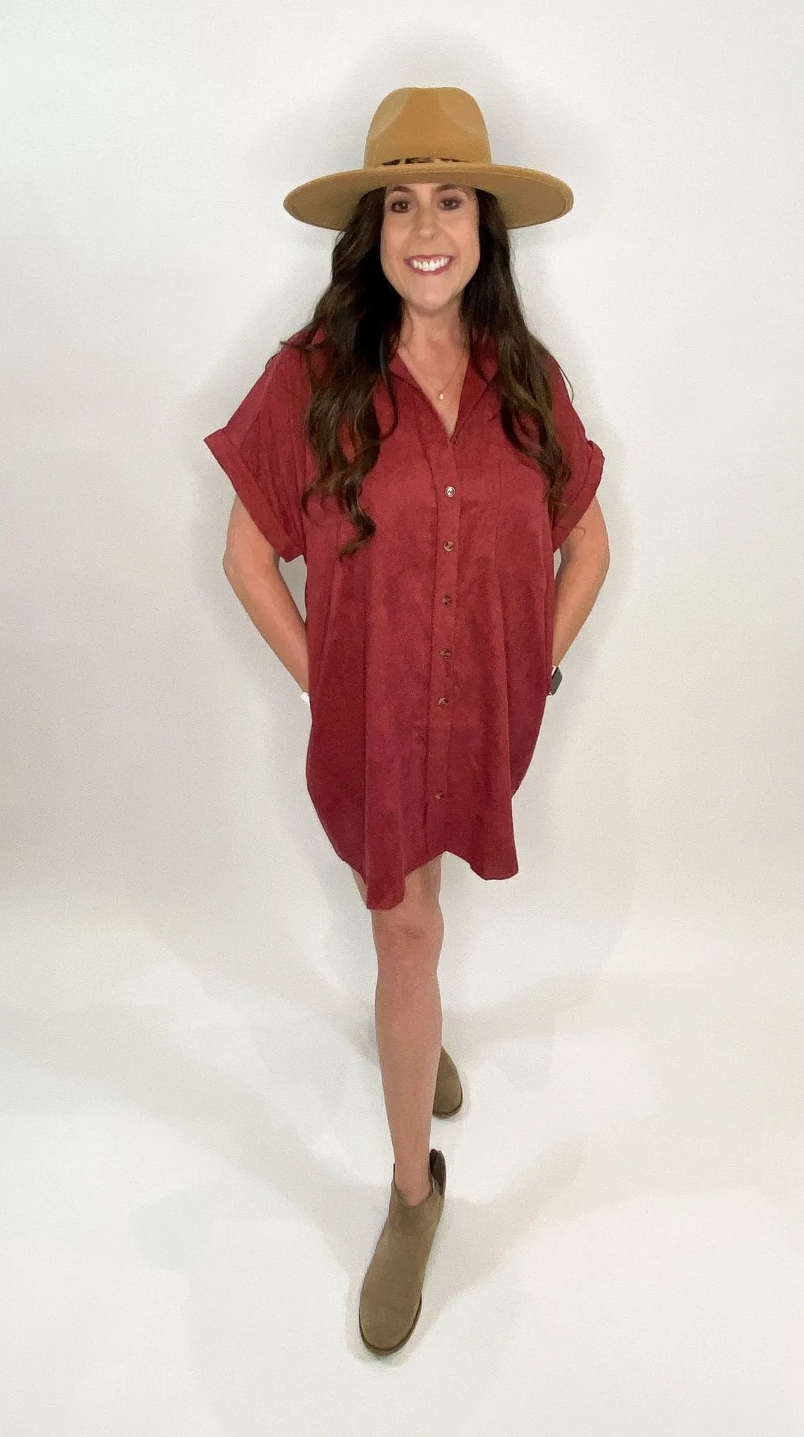 Merlot Soft Corduroy Dress