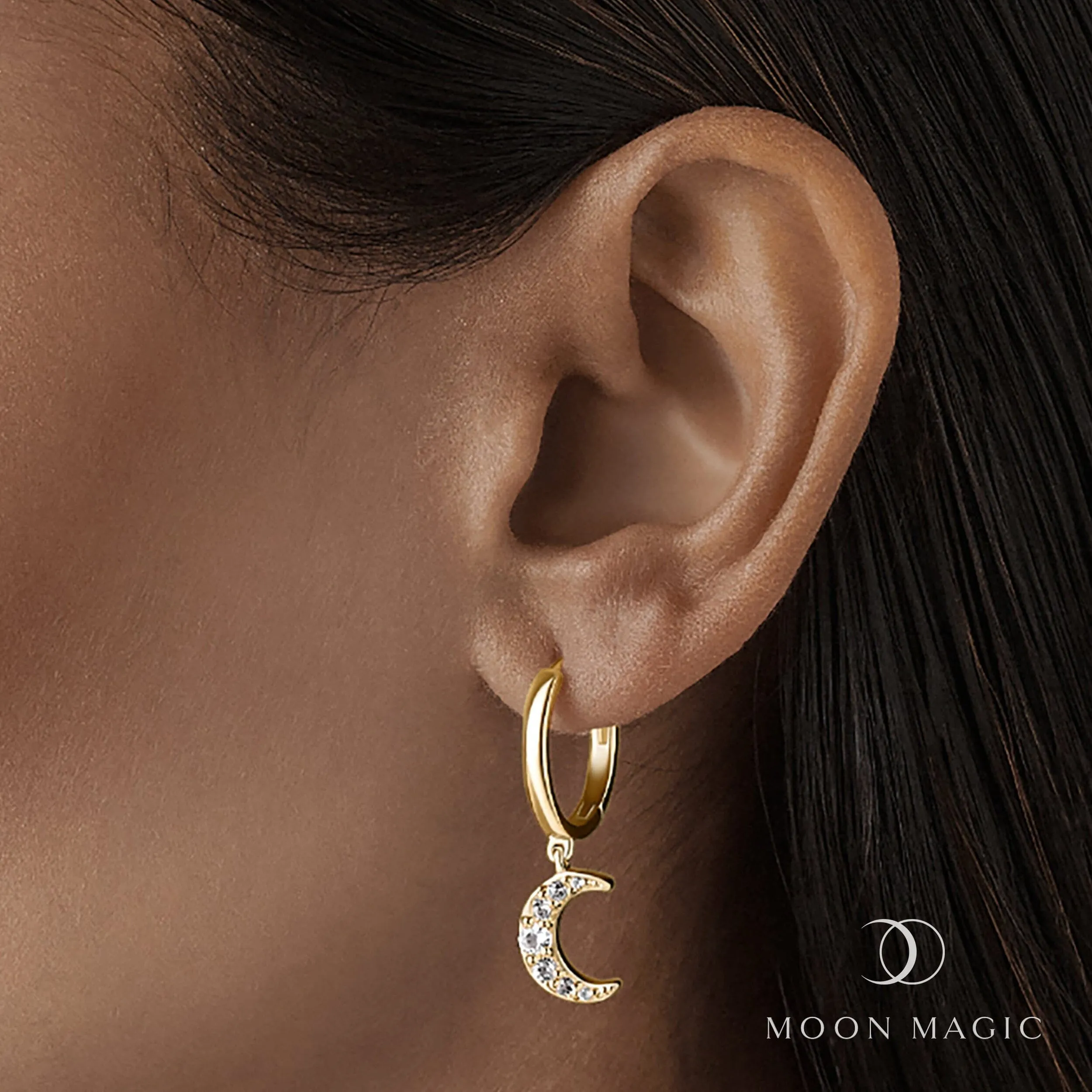 Moonstone Earrings - Celestial Being Hoops