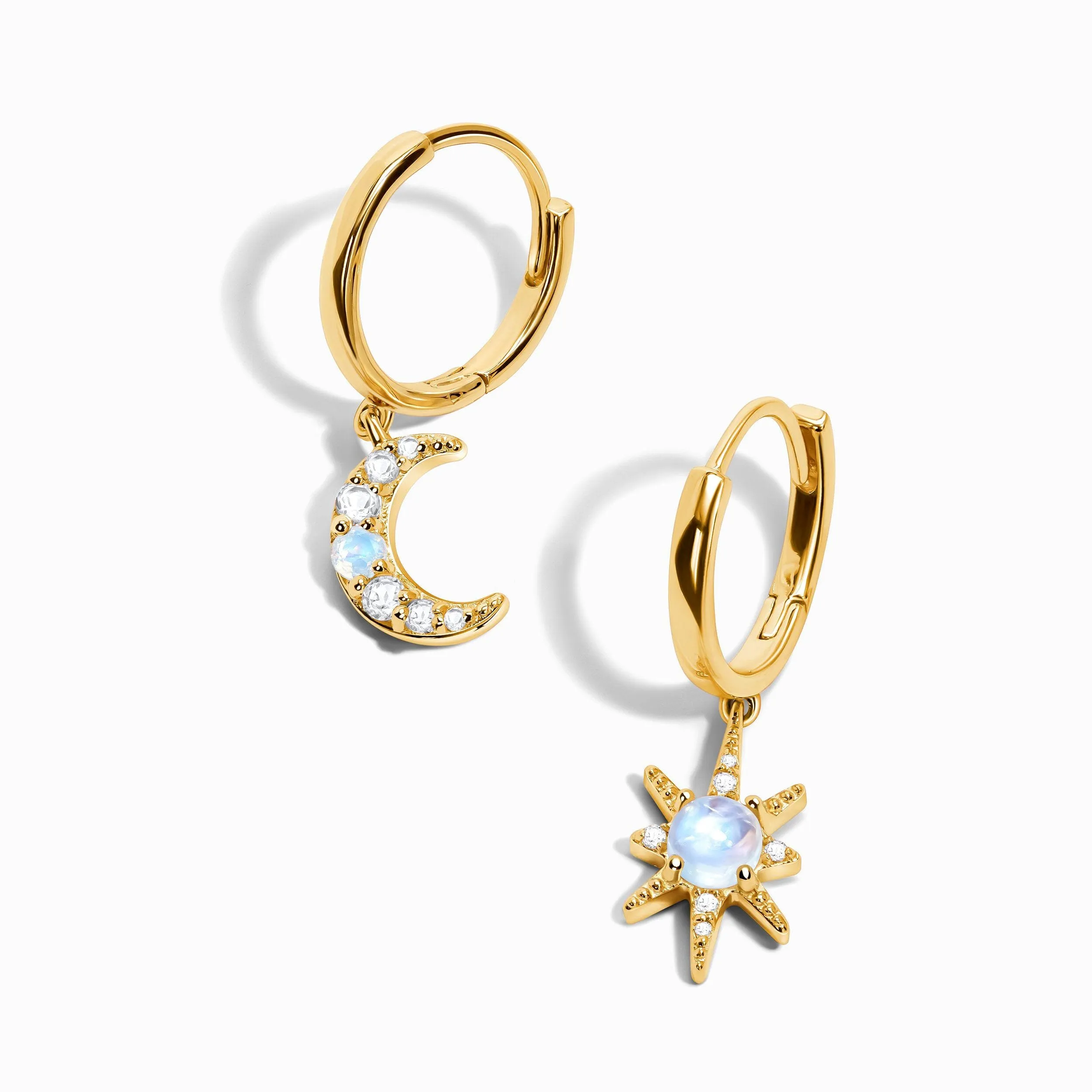 Moonstone Earrings - Celestial Being Hoops