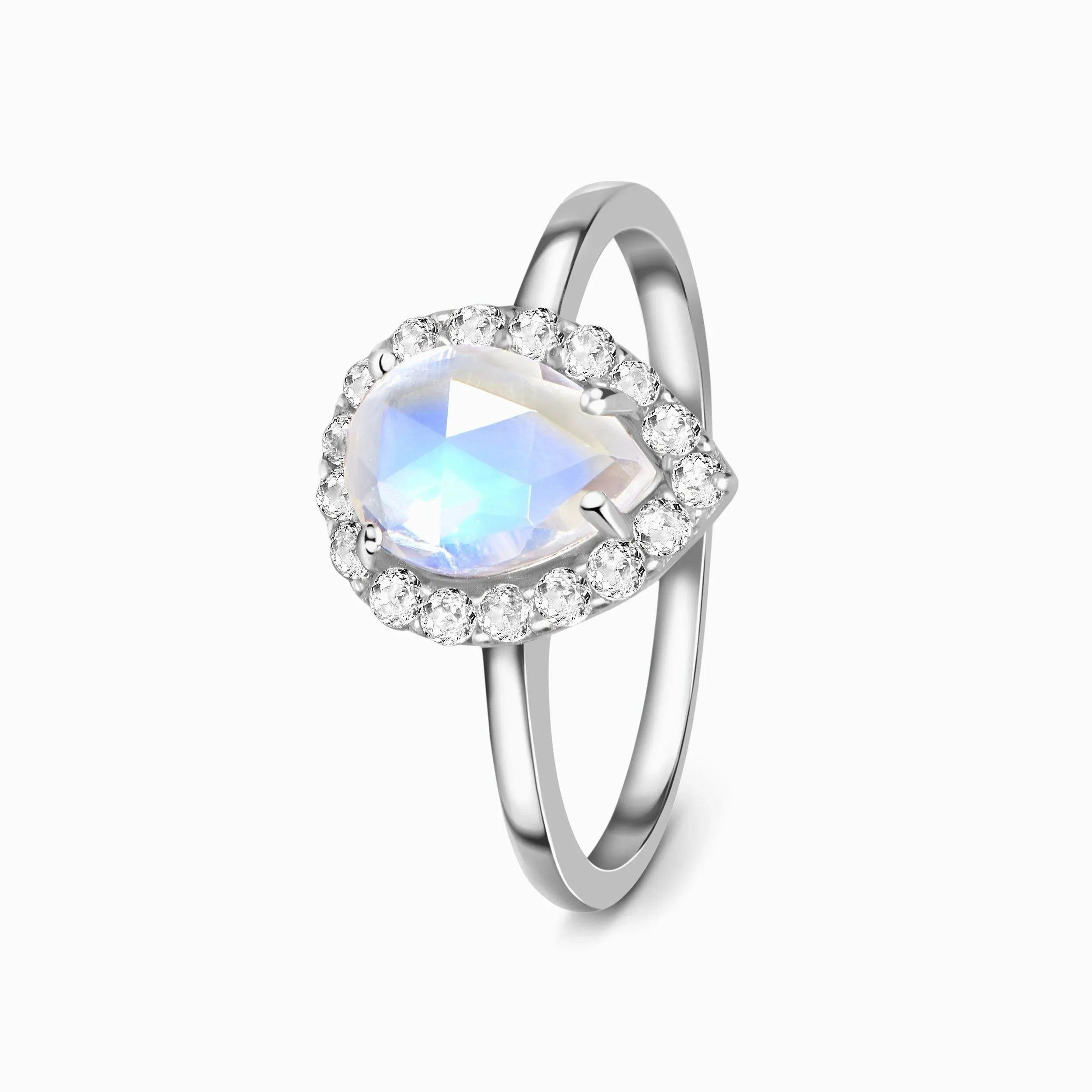 Moonstone White Topaz Ring - Félice