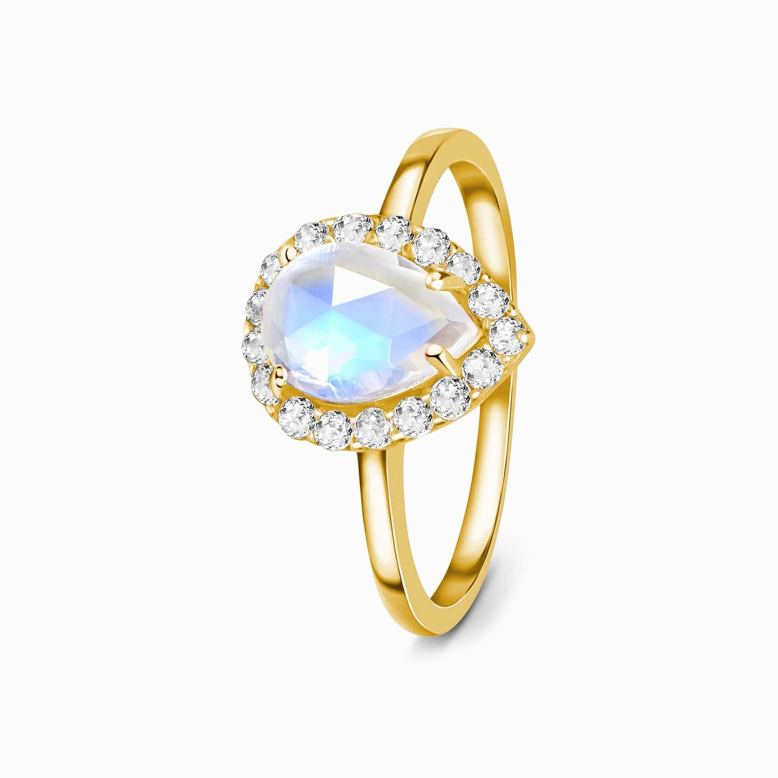 Moonstone White Topaz Ring - Félice