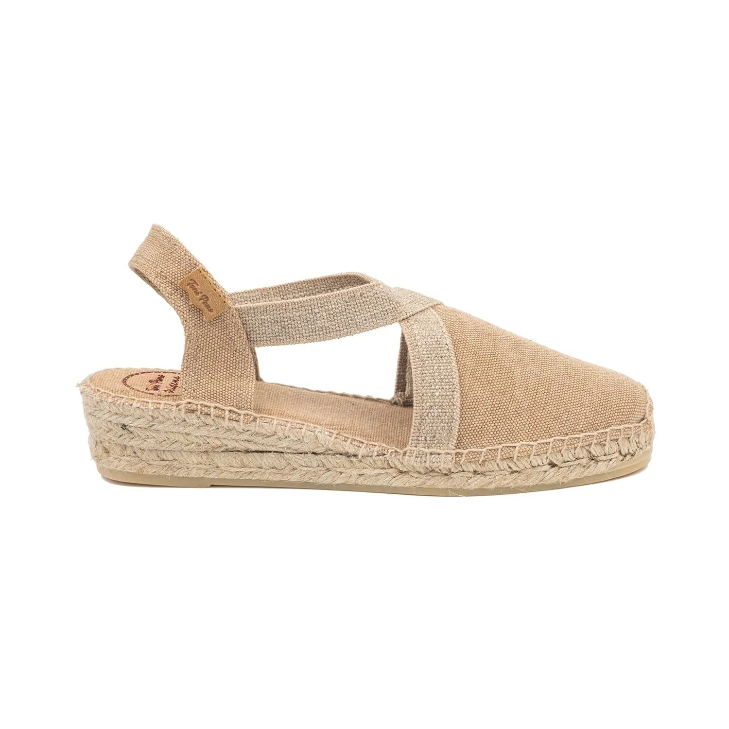 Plain Canvas Wedge Espadrille for Women - Verdi-V