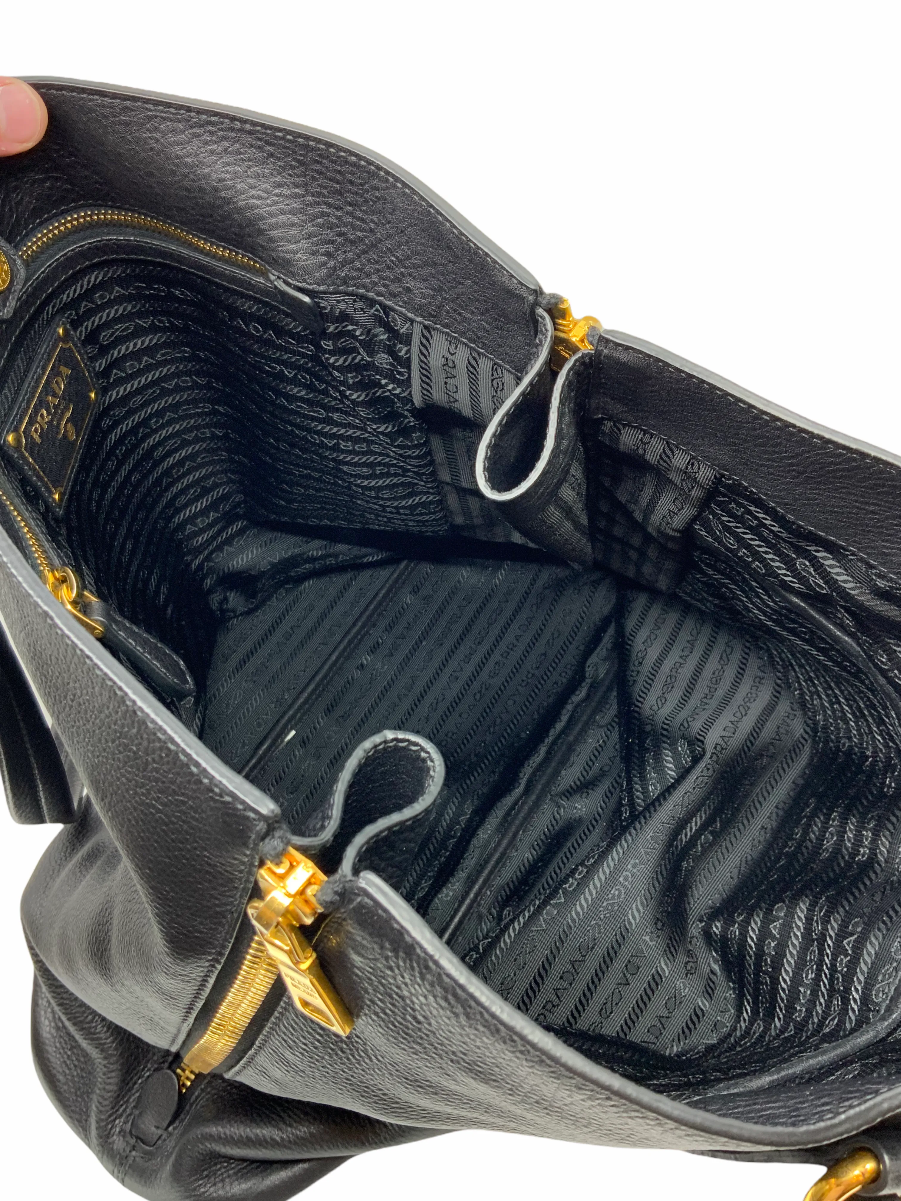 Prada Vitello Daino Leather Side Zip Tote