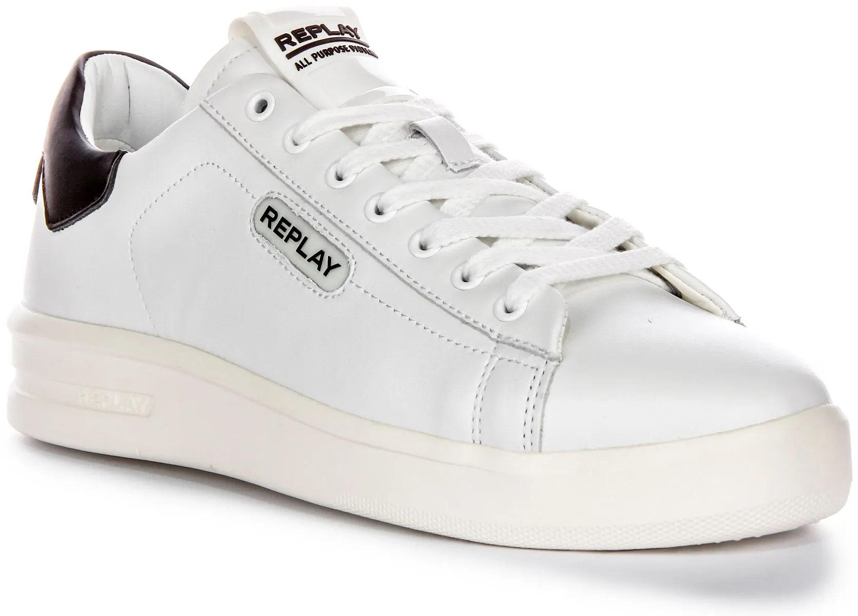 Replay University Prime In White Black For Men