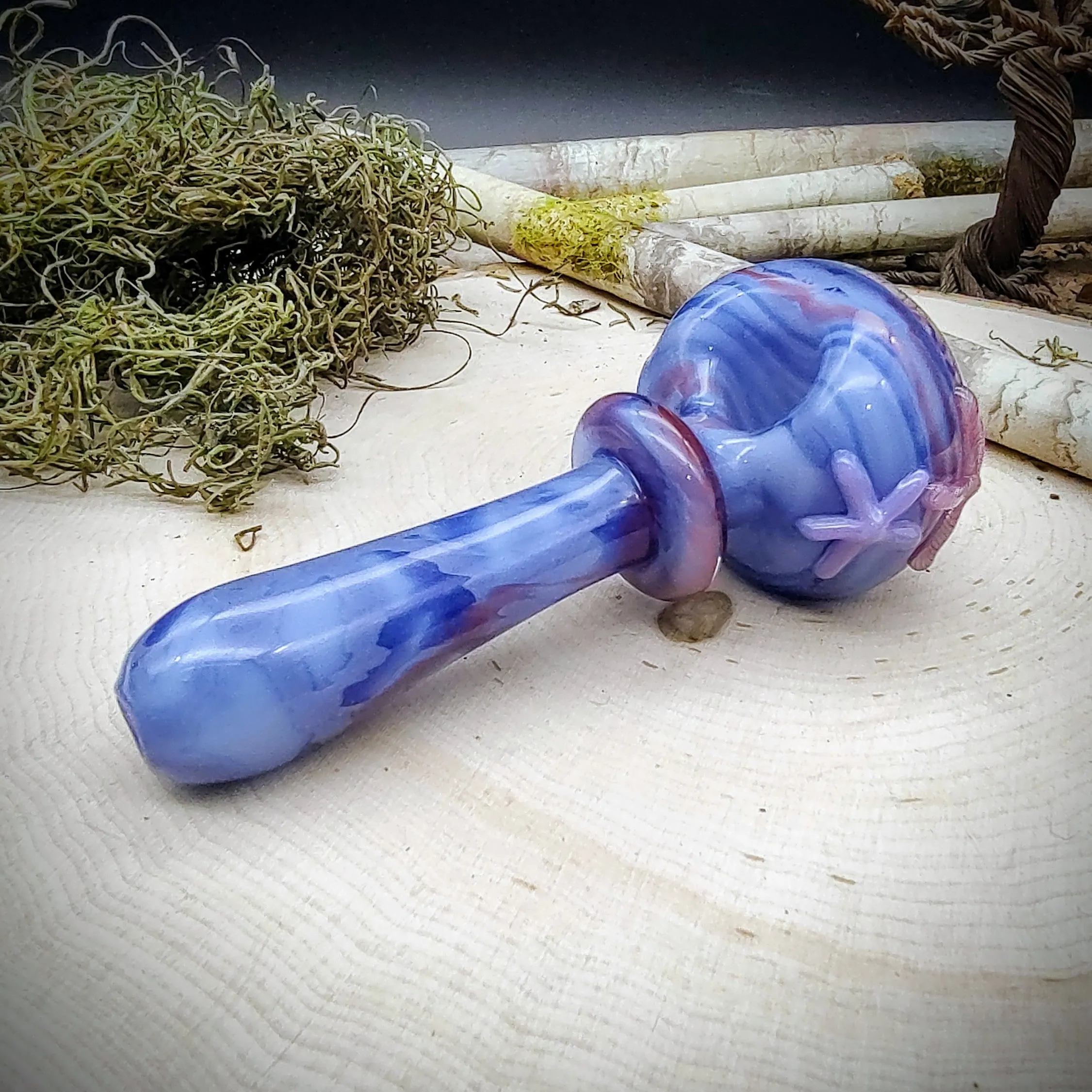 Starfish Seascape Marbled Hand Pipe (Ready to Ship)