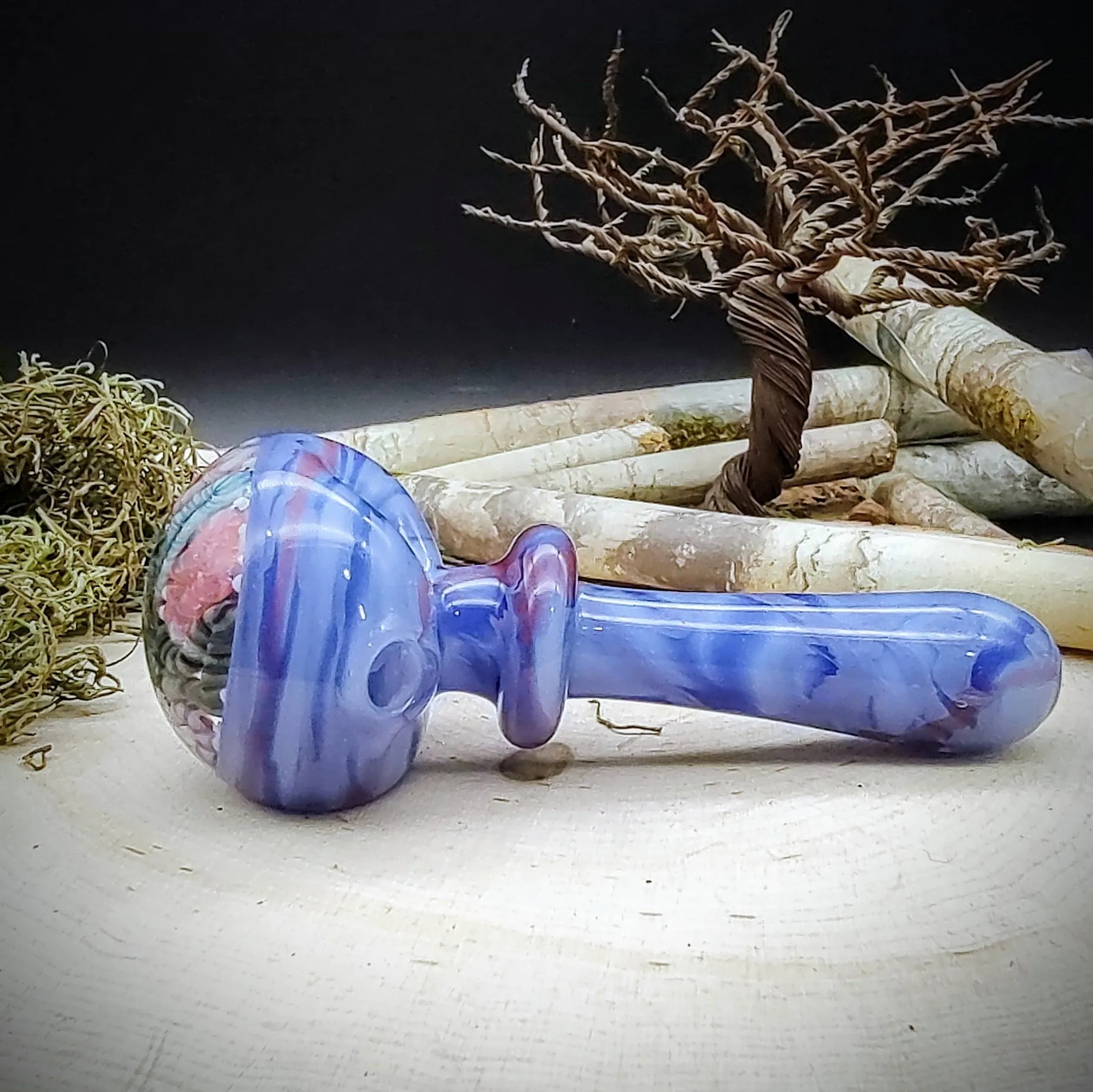 Starfish Seascape Marbled Hand Pipe (Ready to Ship)