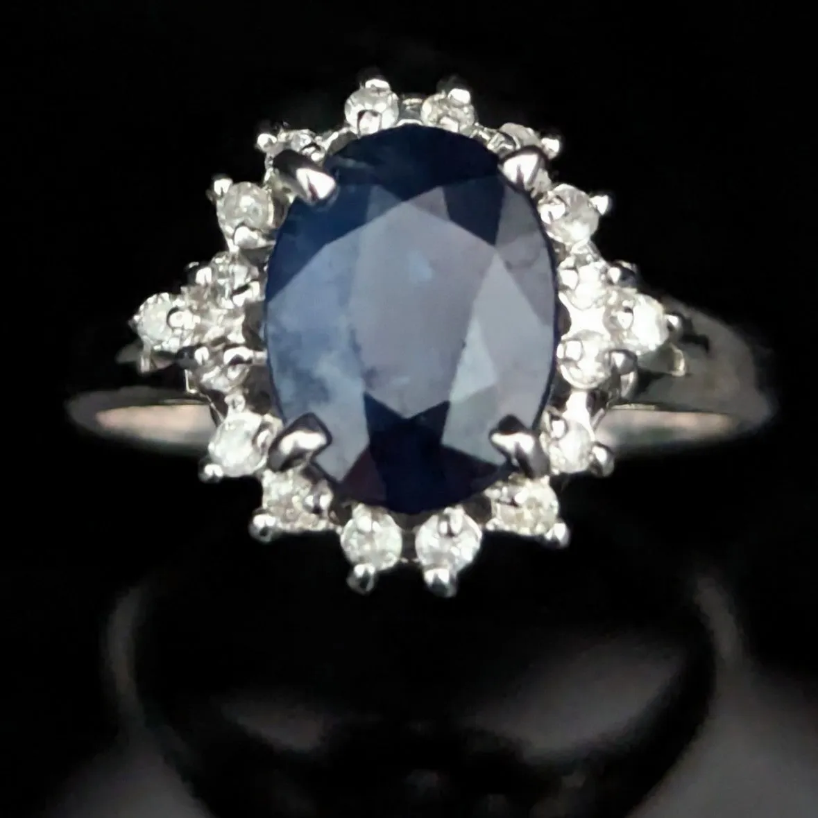 The Laconia - Estate GIA Graded Sapphire Diamonds Platinum Ring