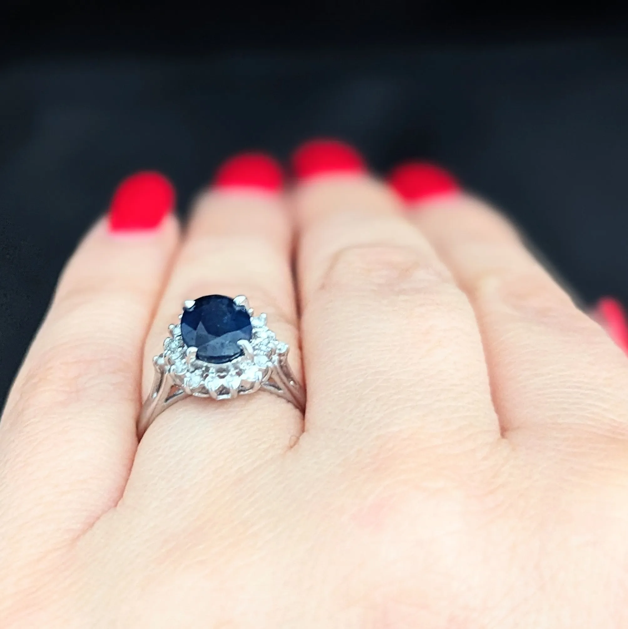 The Laconia - Estate GIA Graded Sapphire Diamonds Platinum Ring