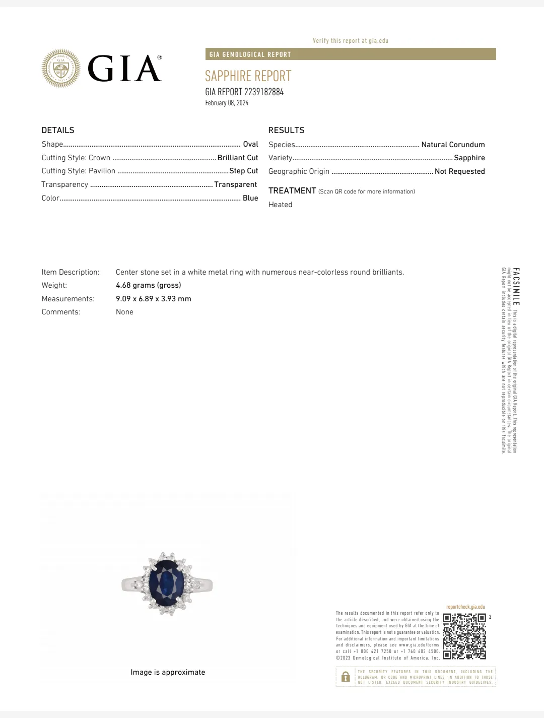 The Laconia - Estate GIA Graded Sapphire Diamonds Platinum Ring