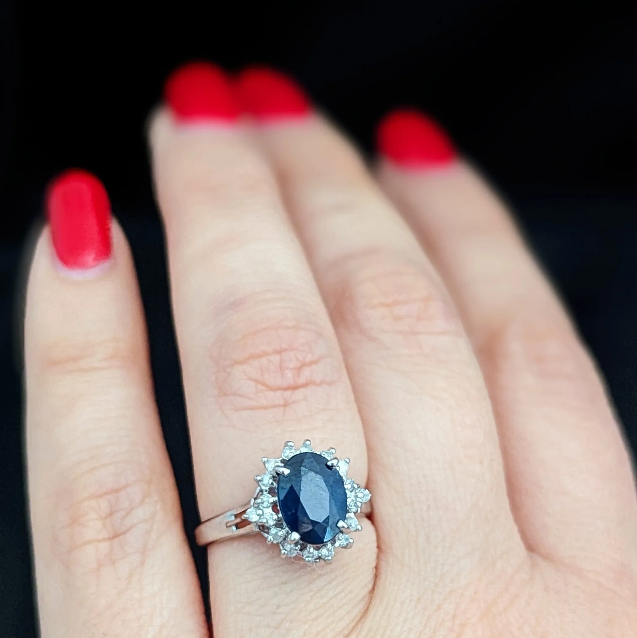 The Laconia - Estate GIA Graded Sapphire Diamonds Platinum Ring