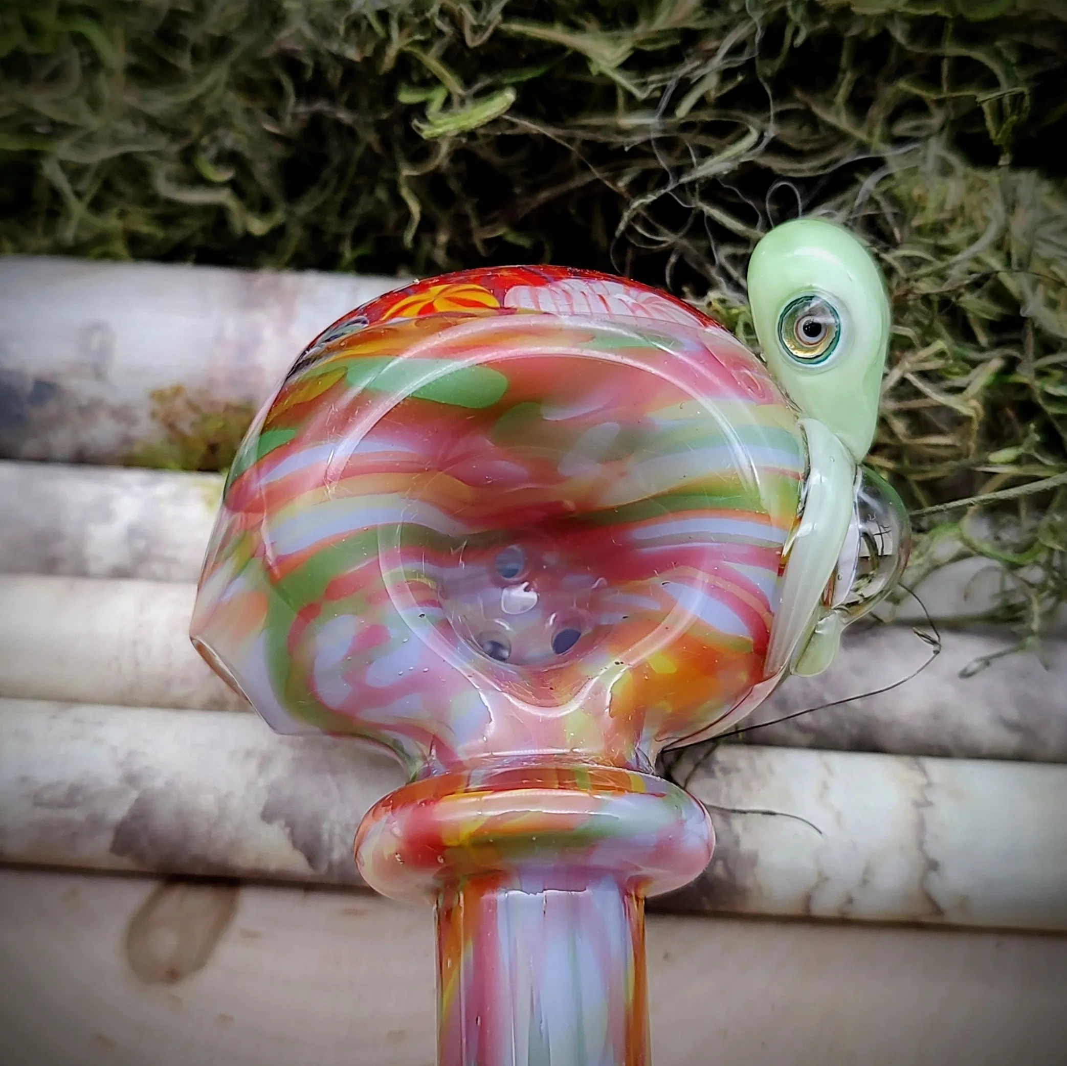 Turtle Seascape Marbled Hand Pipe (Ready to Ship)