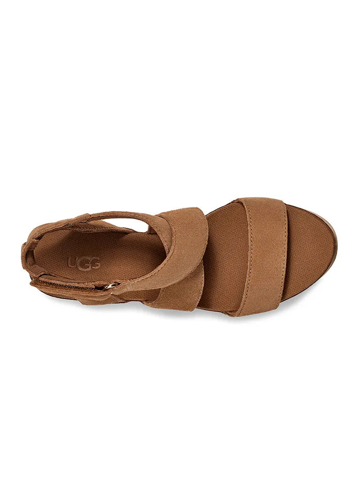 UGG Ileana Ankle Wedge Sandal - Chestnut