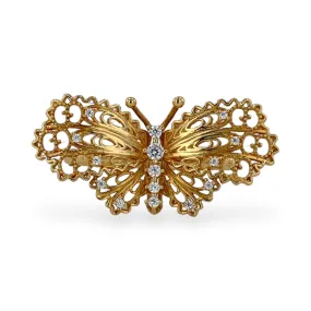 Yellow 14k gold butterfly ring