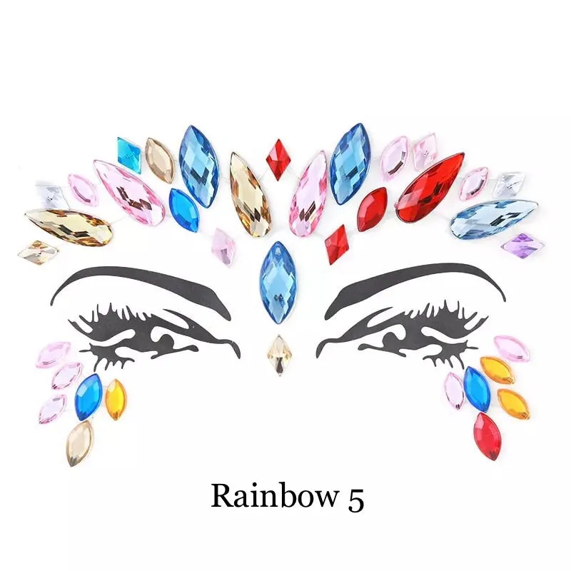 🌈 Rainbow Blast Face Gems 💎 8 Colorful Designs!