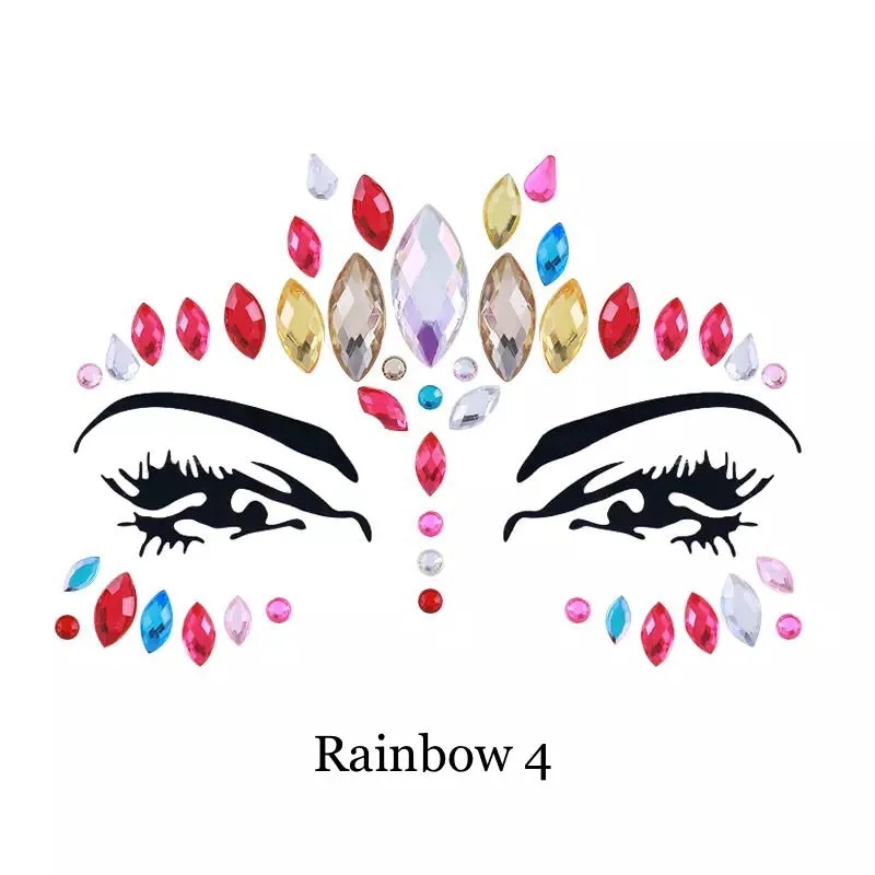 🌈 Rainbow Blast Face Gems 💎 8 Colorful Designs!