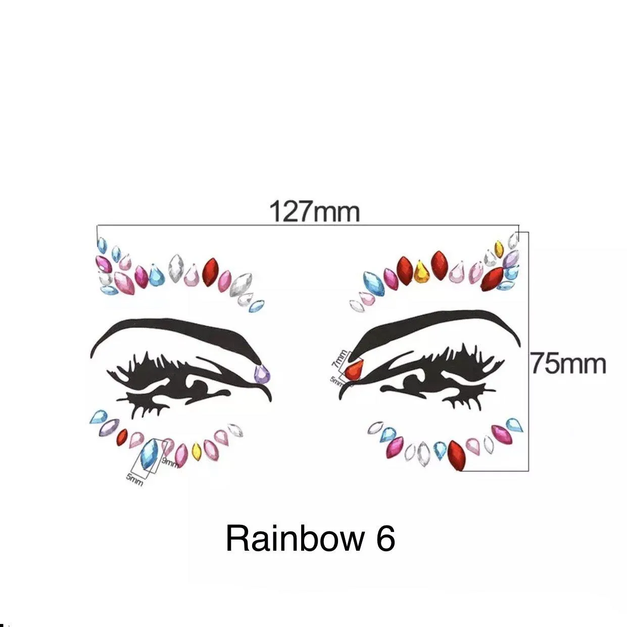 🌈 Rainbow Blast Face Gems 💎 8 Colorful Designs!